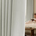 jinchan Chenille Blackout Curtains 96 Inches Long 2 Panels Light Grey Thermal Insulated Curtains for Living Room Bedroom Triple-Weave Noise Reducing Drapes Back Tab Privacy Window Curtains 50x96 Inch