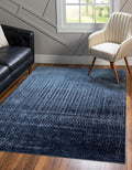 Unique Loom Del Mar Collection Area Rug - Jennifer (6' 1" x 9' Rectangle, Blue/ Navy Blue)
