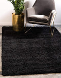 Unique Loom Solid Shag Collection Area Rug (3' 3" x 5' 3" Rectangle, Jet Black)