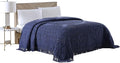 Beatrice Home Fashions Medallion Chenille Bedspread, Full, Navy