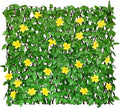 Sumery Expandable Fence Privacy Screen for Balcony Patio Outdoor,Decorative Faux Ivy Fencing Panel,Artificial Hedges (Single Sided Leaves) (1, Yellow Flowers)