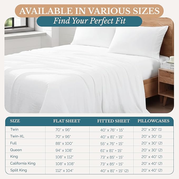 Casa Platino Twin Sheets Set, 100% Brushed Microfiber Pre-Washed Twin Sheet Set, 3 Piece Set, Soft & Cozy Cooling Bedding, Fade-Resistant, 15-Inch Deep Pocket White Bed Sheets