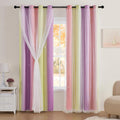 XiDi Curtains for Bedroom Decor, Rainbow Pink PurpleYellow52/96/1