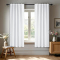 Deconovo Blackout Curtains, Thermal Insulated, W42 x L45 2 Panels, Back Tab, Machine Washable, Room-Darkening Drapes for Bedroom/Living Room Pure White