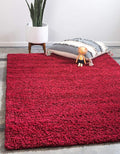 Unique Loom Solid Shag Collection Area Rug (4' 1" x 6' 1" Rectangle, Cherry Red)