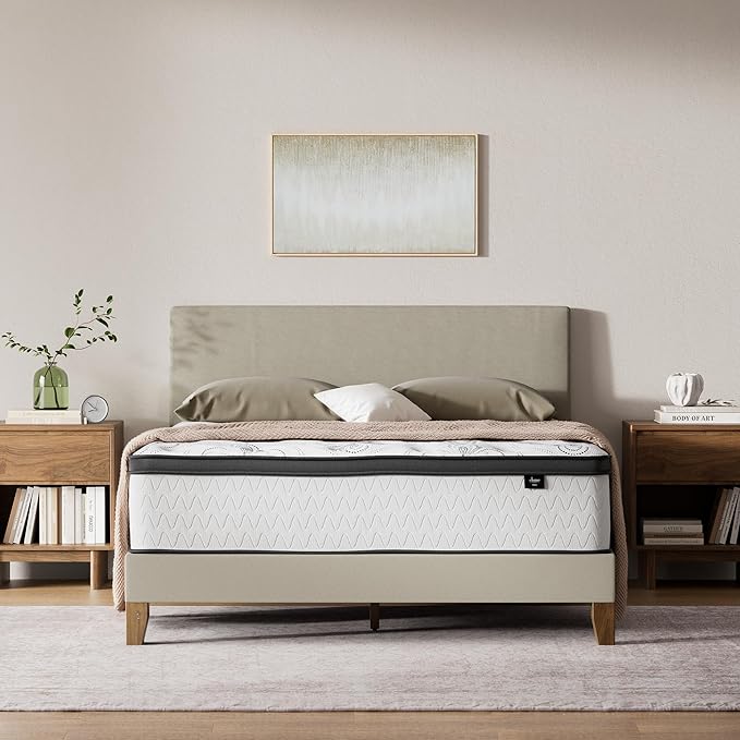 Signature Design by Ashley Chime Hybrid King 12" Mattress with Gel Memory Foam, Medium Firm, Pressure Relief, Fiberglass Free Mattress in a Box