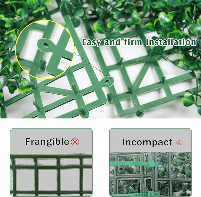 Ogrmar 24 PCS 20"x20" Artificial Boxwood Panels Topiary Hedge Plant, Privacy Hedge Screen UV Protected Suitable for Outdoor, Indoor, Garden, Fence, Backyard and Décor (24, 20"x 20")
