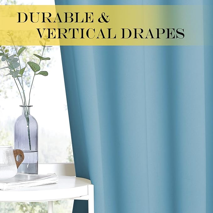 NICETOWN Bedroom Curtain Room Darkening Drapery 102 inches Length - Home Fashion Thermal Insulated Grommet Room Darkening Curtain for Living Room (Teal Blue, 1 Panel, 52 x 102 inches)