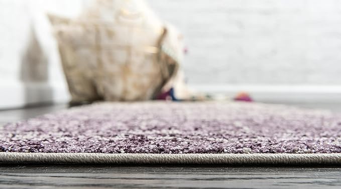 Unique Loom Del Mar Collection Area Rug - Jennifer (2' x 6' 1" Runner, Purple/ Ivory)