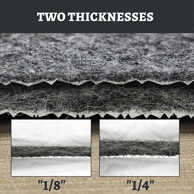 100% Waterproof Rug pad, 3x5 ft Area Rug Non-Slip Rug Pads, 1/4" Thick Carpet Pads for All Floors and finishes, Felt pad for Hardwood Floors, Keep Carpets in Place Soft and Secure