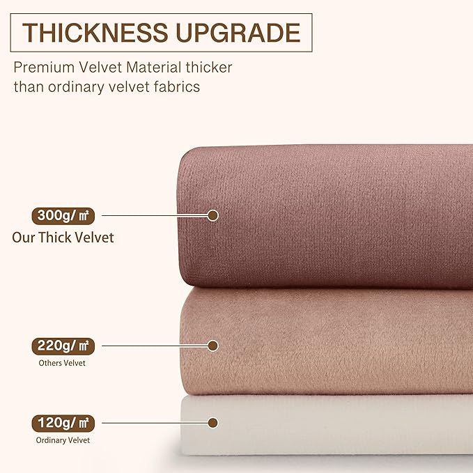 StangH Thick Velvet Curtains 2 Panels Set - Rod Pocket Light Blocking Living Room Drapes Extra Long High Ceiling Tall Curtains for Villa/Hall/Hospital, Ivory, 52 x 108 inches