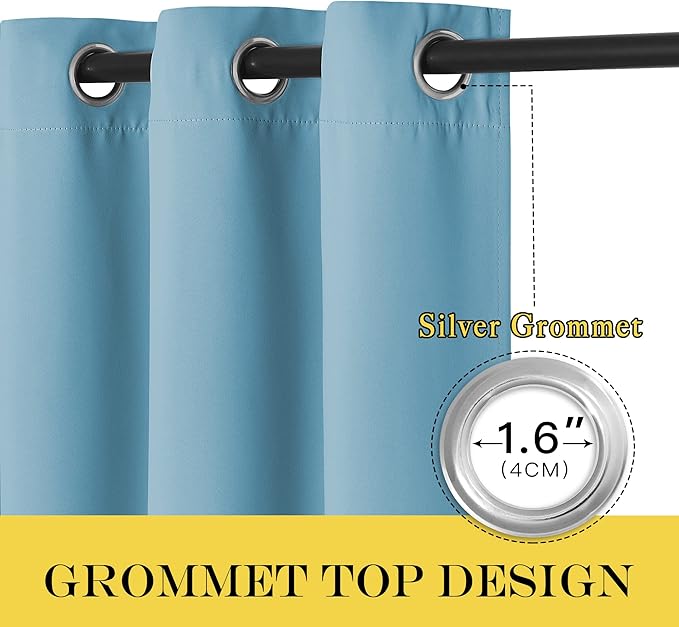 NICETOWN Thermal Curtain 84 inches Long - (Teal Blue Color) Thermal Insulated Window Treatment Drape, Room Darkening Modern Drapery for Boy's Room,52x84 inches, One Panel