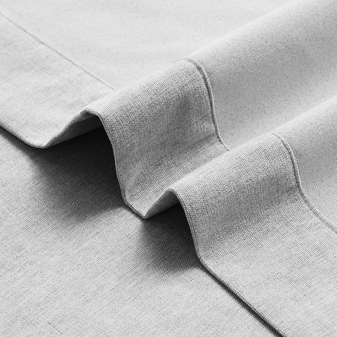 Macochico 100% Blackout Curtains Chenille Curtains for Living Room Thermal Blackout Curtains for Bedroom Hotel Banquet Classic Decor Apricot Grey Curtains with Tieback 72" Wx96 L Grommet 1 Panel