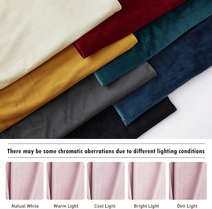 RYB HOME Pink Velvet Curtains 84 inches - Blackout Curtains for Living Room, Thermal Insulated Noise Reducing Panels Soft Luxury Window Decor for Bedroom, Blush Pink, W52 x L120 inches, 2 Panels