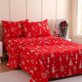 JSD Red Christmas Tree Kids Sheet Set Twin Size, 3 Piece Soft Printed Microfiber Sheets Deep Pocket