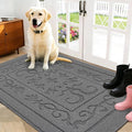FONEYI Indoor Door Mat 36" x 59", Dirt Trapper Door Mats Non-Slip Entryway Rugs Washable, Absorbent Resist Dirt Welcome Mat, Low Profile Inside Floor Mats for Front Back Door and Entryway, Grey