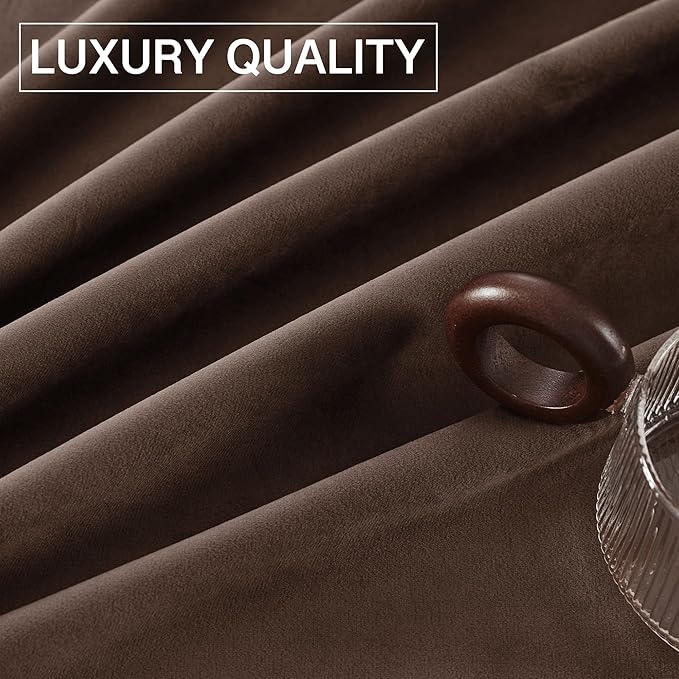 StangH Reddish Brown Curtains 84 inch Long for Bedroom, Soft Velvet Window Treatment Room Darkening Thick Decorative Drapes for Living Dining Room, W52 x L84, 2 Panels