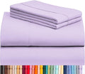 LuxClub 4 PC King Sheet Set, Deep Pockets Wrinkle Free Cooling Bed Sheets Hotel Bedding for Women, Men, Includes 1 Fitted Sheet, 1 Flat Sheet and 2 Pillowcases-Soft Lavender