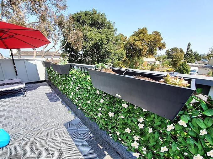 Sumery Expandable Fence Privacy Screen for Balcony Patio Outdoor,Decorative Faux Ivy Fencing Panel,Artificial Hedges (Single Sided Leaves) (2, White Flowers)