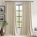 StangH Extra Wide Beige Curtains Soft Smooth Velvet Privacy Thermal Insulated Window Drapes Light Dimming Sliding Door Panels for Living Dining Room/Nursery Bedroom, W62 x L84, 2 Panels