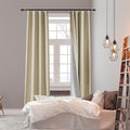 Soundproof 100% Blackout Curtains 80 inches, 3 Layers Thermal Insulated Back Tab Drapes for Door Window Nursery Divider Living Room, with Pin Hooks Beige 50x80 Inch 1 Panel