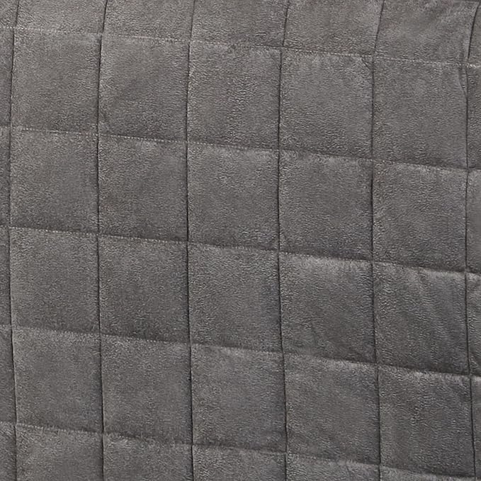 Camden Luxury Bedding | Neutral Charcoal Gray Color | Fitted Hollywood Daybed Bedding | Faux Suede Box Quilted Design | 5 Piece Set Includes Hollywood Cover, 2 Bolster Shams, and 2 Bolster Pillows
