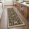 2.5x8 Runner Rug for Hallway Washable Kitchen Rugs Non Slip with Rubber Back Mushroom Soft Low-Pile Stain Resistant Foldable Indoor Carpet for Entryway Laundry Room Floor Mats Brown