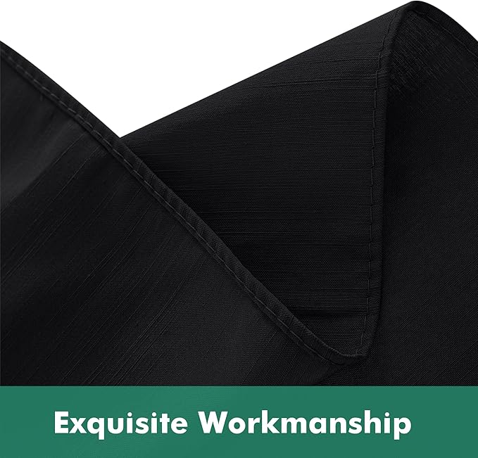 Biscaynebay Wrap Around Bed Skirts with Split Corners for Full Beds 18" Drop, Black Adjustable Elastic Dust Ruffles Easy Fit Wrinkle Resistant Silky Luxurious Fabric Machine Washable