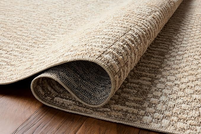 Loloi Amber Lewis Bexley Collection BEX-01 Natural/Birch 2'-7" x 4' Accent Rug Neutral, Textured, Living, Bedroom, Dining, Carpet