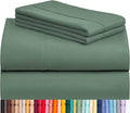 LuxClub 4 PC California King Sheet Set, Deep Pockets Wrinkle Free Cooling Bed Sheets Hotel Bedding for Women, Men, Includes 1 Fitted Sheet, 1 Flat Sheet and 2 Pillowcases-Tree Moss Green