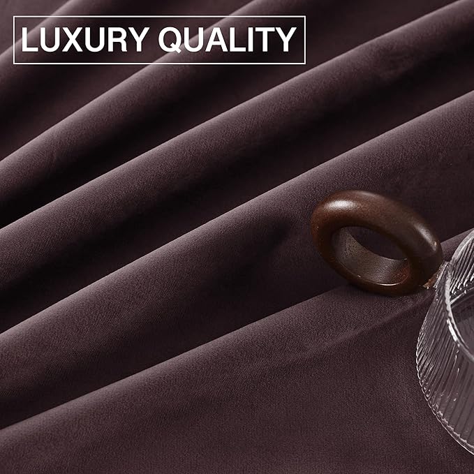 StangH Purple Curtains 96 Inches for Living Room - Thermal Insulated Luxury Drapes for Sunlight Blocking with Rod Pocket, Privacy Elegant Velvet Window Treatments, W52 x L96, 2 Panels