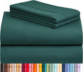 LuxClub 4 PC California King Sheet Set, Deep Pockets Wrinkle Free Cooling Bed Sheets Hotel Bedding for Women, Men, Includes 1 Fitted Sheet, 1 Flat Sheet and 2 Pillowcases-Soft Emerald
