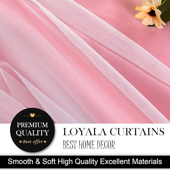 Star Double Layer Blackout Curtains for Bedroom & Kids, Cute, 84 Inch Long 2 Panel Set, Pink, 42 x 84 Inch
