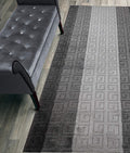 Custom Length Hallway Runner Rug,Slip Resistant,Meander Grey, 26 Inch X 28 feet, Sold and Priced Per Foot