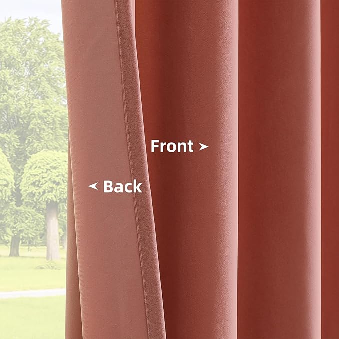 Joydeco Pink Velvet Curtains 120 inch Length 2 Panels, Luxury Blackout Rod Pocket Thermal Insulated Window Curtains, Super Soft Room Darkening Drapes for Living Dining Room Bedroom,W52 x L120 inches