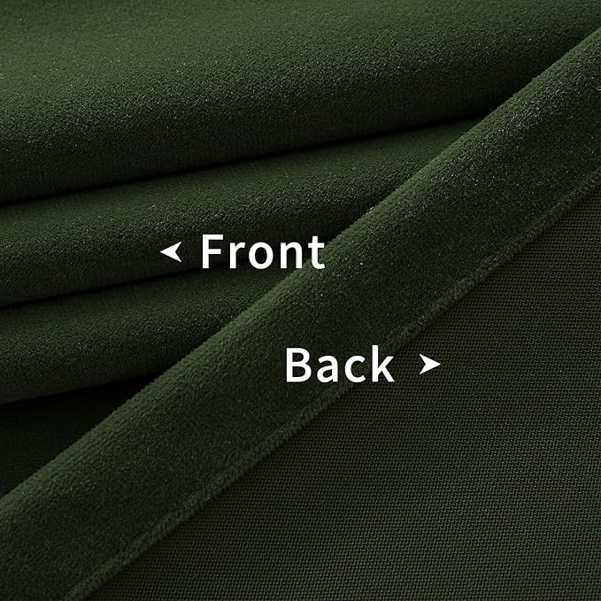 Joydeco Olive Green Velvet Curtains 102 inch Length 2 Panels, Luxury Blackout Rod Pocket Thermal Insulated Window Curtains, Super Soft Room Darkening Drapes for Living Room Bedroom,W52 x L102 inches