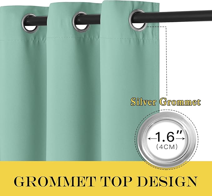 NICETOWN Door Curtain for Closet Doors 80 Inches Long 1 Panel, Blackout Doorway Curtain for Open Closet Bedroom, Room Divider Living Room for Privacy (Aqua Blue, 1 Panel, 46W x 80L)