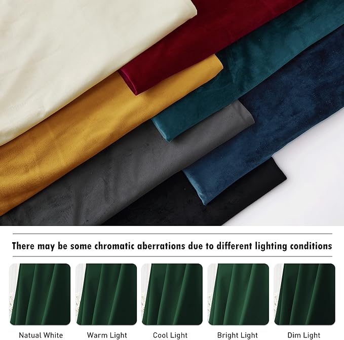 RYB HOME Velvet Closet Curtains 84 inches, Room Darkening Thermal Insulated Privacy Back Tab Drapes for Doorway Enterway, Dormitory, Hunter Green, W 42 x L 84 inches, 2 Panels Set