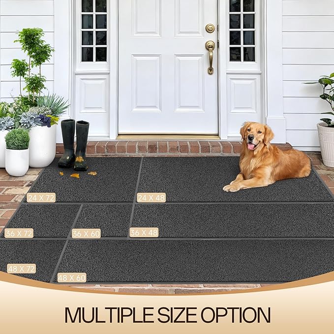 Amyracel Front Door Mat Indoor Outdoor Entrance, 36" x 72" All-Season Waterproof Doormat for Enterway, Heavy Duty Commercial Floor Mat, Fade Resistant, Rubber Back, Low Profile, Easy Clean