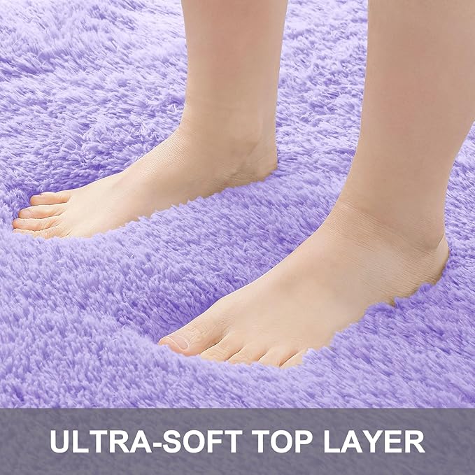 OLANLY 6x9 Machine Washable Large Area Rugs for Living Room, Bedroom, Soft Fluffy Shaggy Bedside Rug, Indoor Floor Carpet for Kids Girls and Boys, Dorms, Nursery, Home Decor Aesthetic, Light Purple