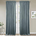 StangH Stone Blue Bedroom Curtains - Elegant Soft Velvet Privacy Energy Efficient Window Drapes for Bedroom/Apartment, Heavy Room Divider Curtains, W52 x L94, 2 Panels