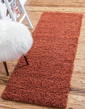Unique Loom Solid Shag Collection Area Rug (2' 7" x 10' Runner, Terracotta)