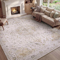 PADOOR 8X10 Area Rug,Rugs for Living Room,Soft Beige Rugs for Bedroom,Machine Washable Rug Non Slip Carpet for Dining Room Living Room Bedside Office