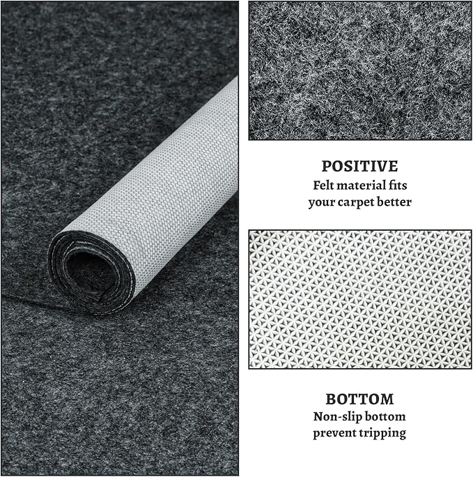 100% Waterproof Rug pad, 3x5 ft Area Rug Non-Slip Rug Pads, Carpet Pads for All Floors and finishes, Felt pad for Hardwood Floors, Keep Carpets in Place Soft and Secure