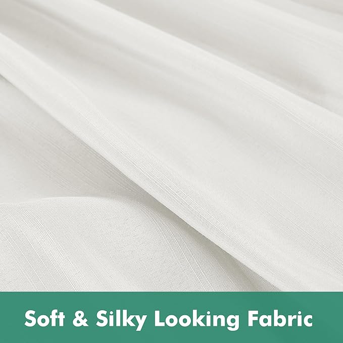 Biscaynebay Wrap Around Bed Skirts with Split Corners for Full Beds 15" Drop, Ivory Adjustable Elastic Dust Ruffles Easy Fit Wrinkle Resistant Silky Luxurious Fabric Machine Washable