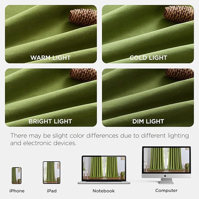Joydeco Moss Green 100% Blackout Curtains 120 Inch 2 Panels, Luxury Thermal Green Velvet Curtains for Bedroom Living Room, Soundproof Blackout Window Drapes, Grommet Top (52W x 120L)