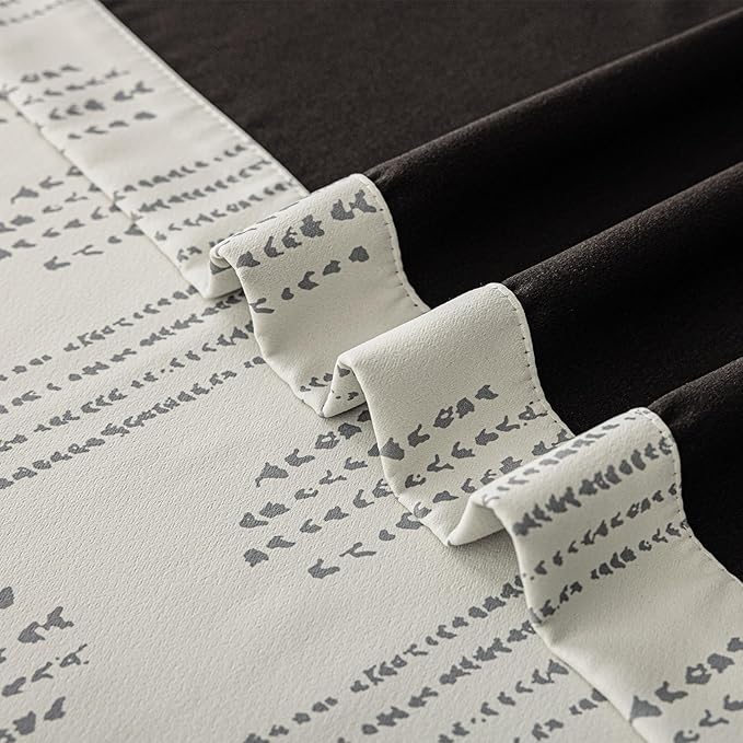 100% Boho Blackout Curtains 63 Inches Long for Bedroom, Grey on Beige Patterned Bohemian Curtains for Living Room, Geometric Striped Thermal Insulated Window Drapes Gromment Top 2 Panels