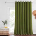NICETOWN Blackout Patio Curtains 100 x 144 Inches Long for Sliding Door Extral Wide Blackout Curtain Panels Thermal Insulated Room Divider - Grommet Top, 100" W x 144" L, 1 Panel, Olive Green