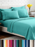 Bare Home Hotel Luxury King Sheet Set, Extra Soft - 6 Piece Set - Deep Pockets - Easy Fit - Cooling & Breathable - Wrinkle, Fade, Stain Resistant - Includes 4 Pillowcases (King, Turquoise)
