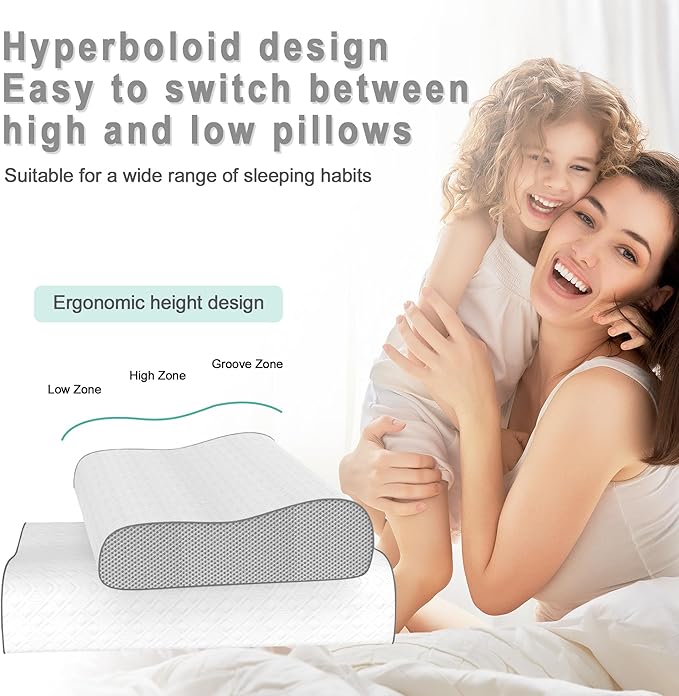 Cervical Pillow for Neck Pain Relief, Memory Foam Pillow, Ergonomic Adjustable Contour Bed Pillow for Side, Back & Stomach Sleepers (1, 23.6 * 15.7inch)